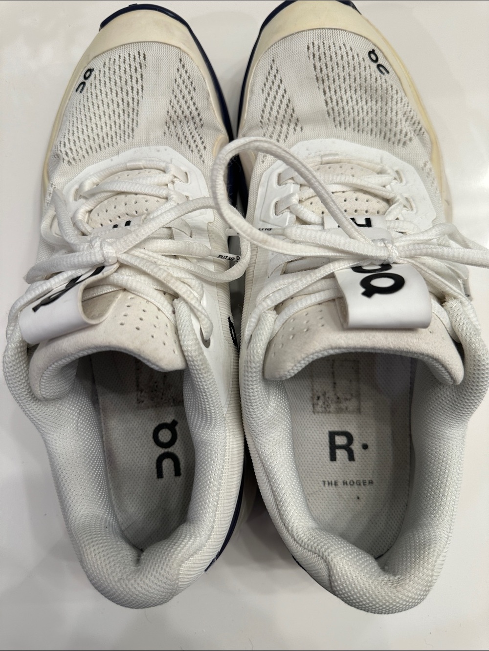 On Running Men's White and Navy Athletic Shoes - Picture 7 of 7